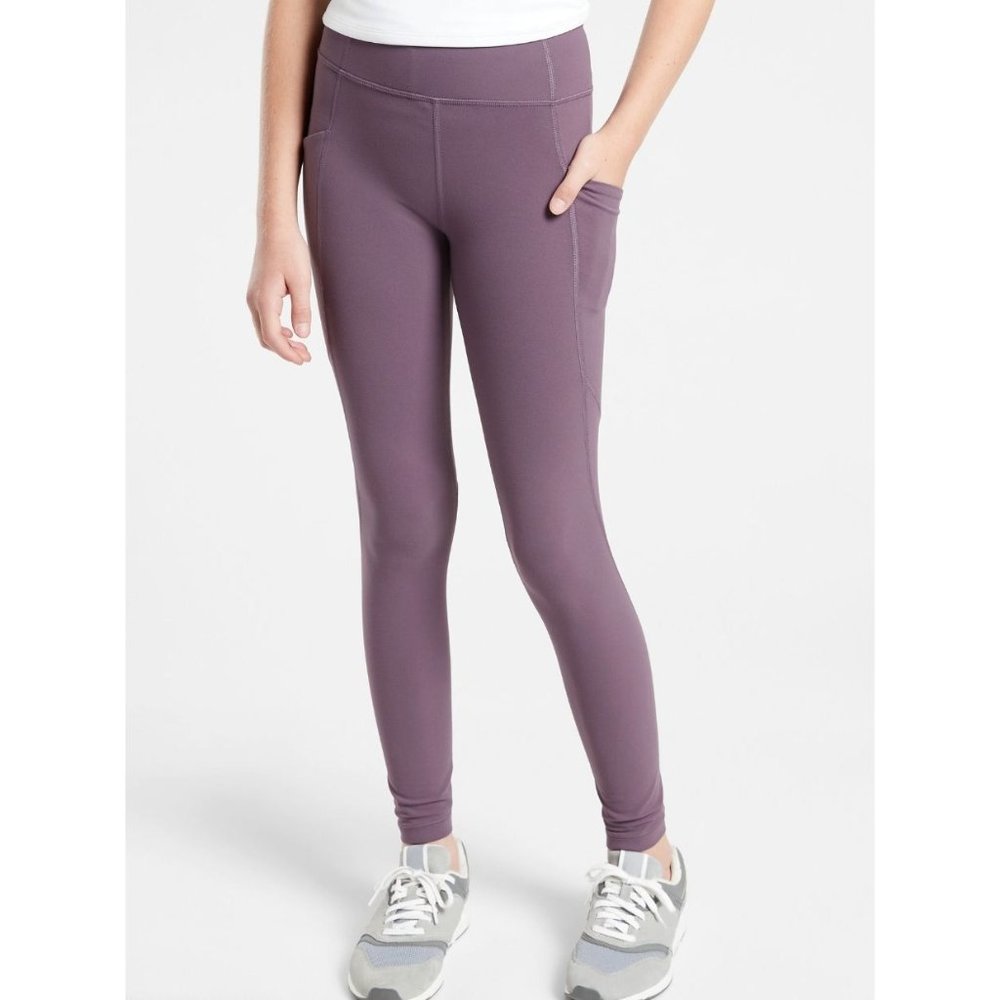 Athleta Girl Stash Your Treasures Tight Leggings Mauve Purple